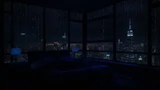 24-Hour Relaxing Sound of Rain in the Dark Bedroom ( No Ads) 🌧️- Rain Sounds for Sleep | Rainy Night