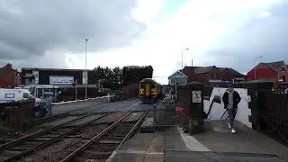 14.19 Northern Rail train to Scarborough arrives at Goole BR station Yorkshire 18.3.19