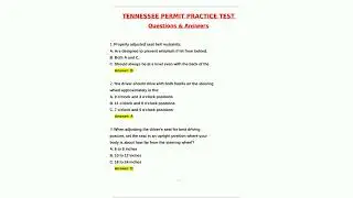 Tennessee Permit Practice Test 2025 Questions With Complete Solutions Newest Version 2025  2026 Upda