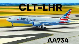 Infinite flight | CLT-LHR | AA734 | 777-200 | LIVE