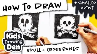 How to Draw a Skull and Crossbones- Easy Drawing for Kids💀✍️