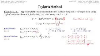 Numerical Methods 07-02 B) Taylor's Method: Example
