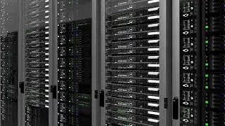 Animated Fly Through Modern Data Server Rack Aisle 4