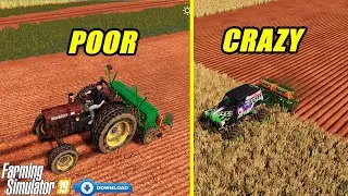 Farming Simulator 19: POOR vs CRAZY; +75 M Crazy Seeder Mod!! Gameplay Comparison!
