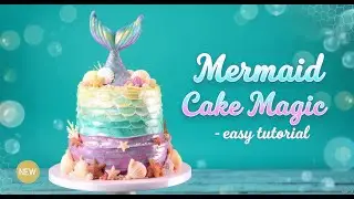 Mermaid and Ocean Inspired Cakes &ndash; Turquoise, lavender, and sea green tones