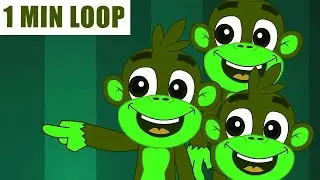 🎶 [1 MIN LOOP] Five Little Monkeys Remix 🐒 | Fun Beat Variations & Happy Nursery Rhyme for Kids