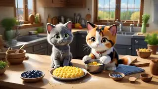 Six Fluffy Kittens Bake a Pie | Baking Song for Kids | Nursery Rhymes and Baby Songs