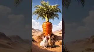 The rabbit saved the carrot 🥕 plant from drying out by watering it😭#ai#tree #save#water