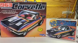 big little builds; MPC 1/16 scale 63 Corvette and 1/25 scale 67 Corvette Night Stalker parts review