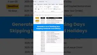 Excel Hack: Auto-Calculate Workdays with Holidays! #ExcelTips #WORKDAYFunction #ProjectPlanning