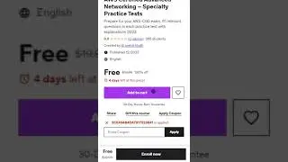 Udemy Coupon Code | AWS Certified Advanced Networking &ndash; Specialty Practice Tests