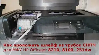 Установка СНПЧ на HP OfficeJet 8210, 8100, 251dw (картриджи 953, 950), как проложить шлейф из трубок