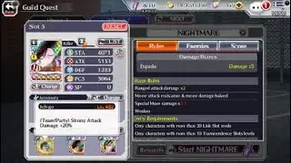 23s Left-1/5 Ulquiorra Ranged Espada Nightmare Guild Quest-Bleach Brave Souls