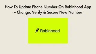 How To Update Phone Number On Robinhood App &ndash; Change, Verify & Secure New Number