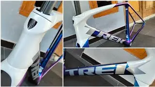 Custom Paint TREK Emonda Chameleon Pearl White with Chrome Brush Decal