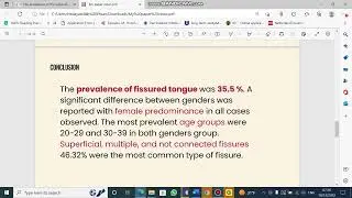 Prevalence and significance of fissured tongue among dental patients &ndash; Video abstract [ID 391498]