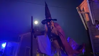 Foggy Moon Lit Witch Creepy ambiance while tearing down HALLOWEEN Haunt Yard Set Up!