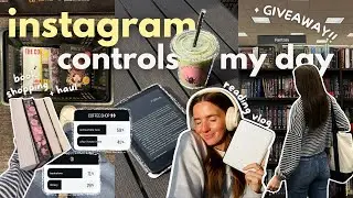 instagram controls my bookish day 📖📱🍵 (book shopping + haul, GIVEAWAY, reading vlog, and more)