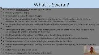 What is Swaraj? Eng. B.A. III Video-01