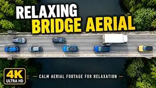 Serene Drone View of Bridge Traffic | Calm Aerial Footage for Relaxation and Focus | DJI Mavic 3 Pro