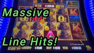Buffalo Lightning Link - Not One but Two Massive Line Hits! On a $10 Bet!