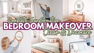 🌟COMPLETE TRANSFORMATION🌟 GUEST BEDROOM DECORATE & CLEAN WITH ME- DECORATING ON A BUDGET 🤑