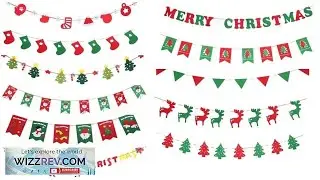 3m Christmas Felt Fabric Bunting Banner Xmas Flag Buntings Party Decorations