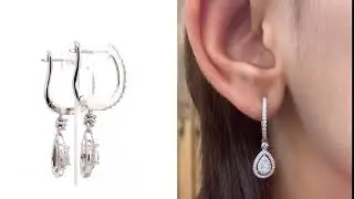 American Diamond Silver Dangle Drop Earrings at Ornate Jewels