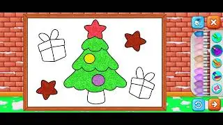 Coloring games // Let's draw a green Christmas tree
