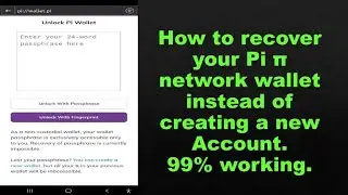 How to recover pi &pi; wallet passphrase 2025@PiCoreTeam