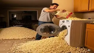 English Story: Man puts popcorn in washing machine, floods house with kernels