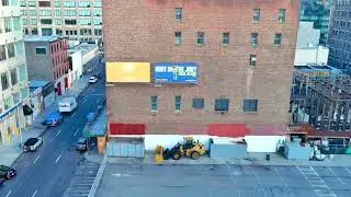 Fredericka Foster, billboard of Molten Sea Painting in NYC ecoartspace exhibition, I am Water.