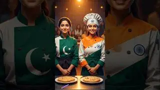 Pakistani Girl🇵🇰 And Indian girl 🇮🇳 Cooking Challenge #ai #girl #challenge