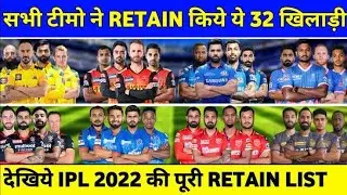 IPL 2022 Retained Player's List Full Details
