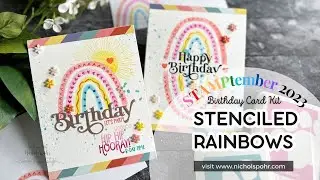 STAMPtember 2023 Exclusive Limited Edition Birthday Card Kit | Boho Rainbow Cards & Envelopes