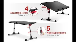 SAIJI ADJUSTABLE LAPTOP TABLE, Portable Lap Desks with Foldable Legs