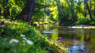 Quick Calm: Sunrise Birds & Peaceful Stream | 4K Nature Sounds for Stress Relief & Focus