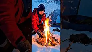 &ldquo;Epic Glacier Camping Adventure | Cooking Chicken by the Fire 🔥❄️&rdquo; | Solo Camping | Ahmed Camping AI