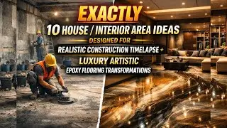 Exactly 10 House Interior Ideas with Luxury Epoxy Flooring | Real Time lapse Build