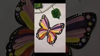 Beautiful Butterfly Art 🦋 | Easy DIY Wall Decor | Satisfying Painting #shorts #butterfly #mandalaart