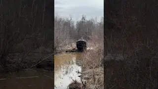 Whatever it takes to get to the hole! #duck #boat #beaverdamremoval #jump
