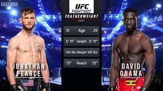 JONATHAN PEARCE VS DAVID ONAMA FULL FIGHT UFC VEGAS 91