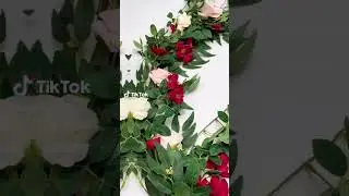 Eksklusiv LED lysk&aelig;de med blomster og blade &ndash; varmt hvidt lys, 1,8 m, 20 lys