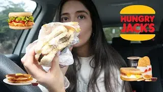 trying hungry jacks/burger king breakfast food for the first time!