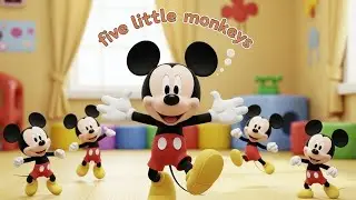 Five Little Mickeys Jumping Around | Fun Counting Song for Kids