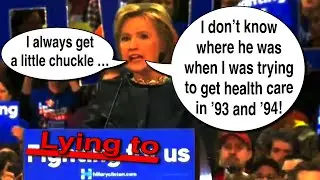 Hillary FALSELY claims Bernie was not there for Health Care