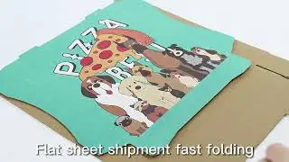 Custom logo printed Brown Kraft Paper Pizza Box Food Packaging   Paper Box 720p, h264