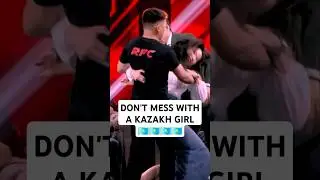 🇰🇿 Kazakh girl DROPS security guard at pre-fight presser 🎥  @rfc.fighting.league