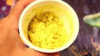Рис в микроволновке, приготовленный в чашках Roni с куриным вкусом. Обзор еды. Дегустационный тест.