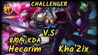 ESG Satorius (HECARIM) vs KHA'ZIX - 8/0/4 KDA JUNGLE CHALLENGER GAMEPLAY - EUW